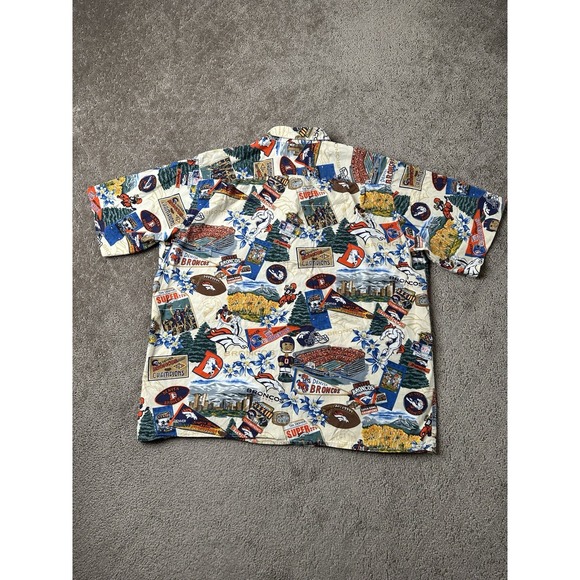 Vintage Shirt Reyn Spooner NFL Denver Broncos Hawaiian Tailored in Hawaii, Sz XL - Picture 2 of 7